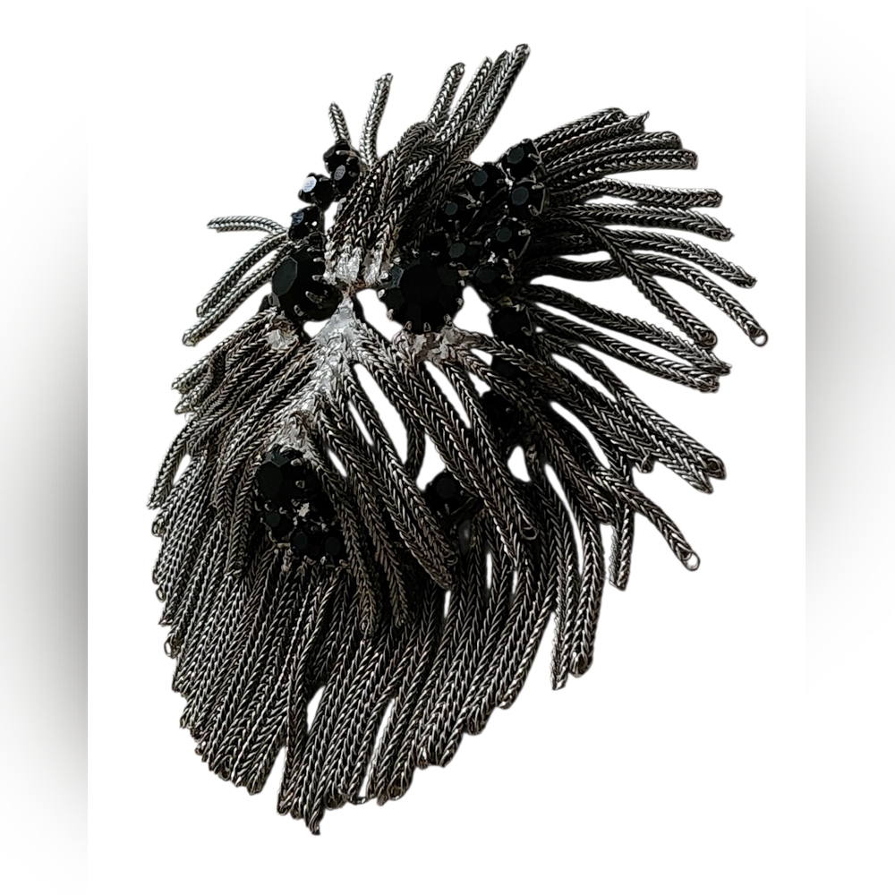 Dominique Detora 60s shaggy dog articulated fringe pendant